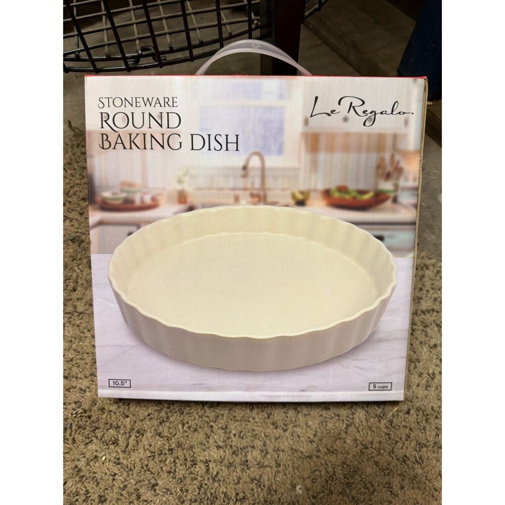 Le Regalo Stoneware Round Baking Dish